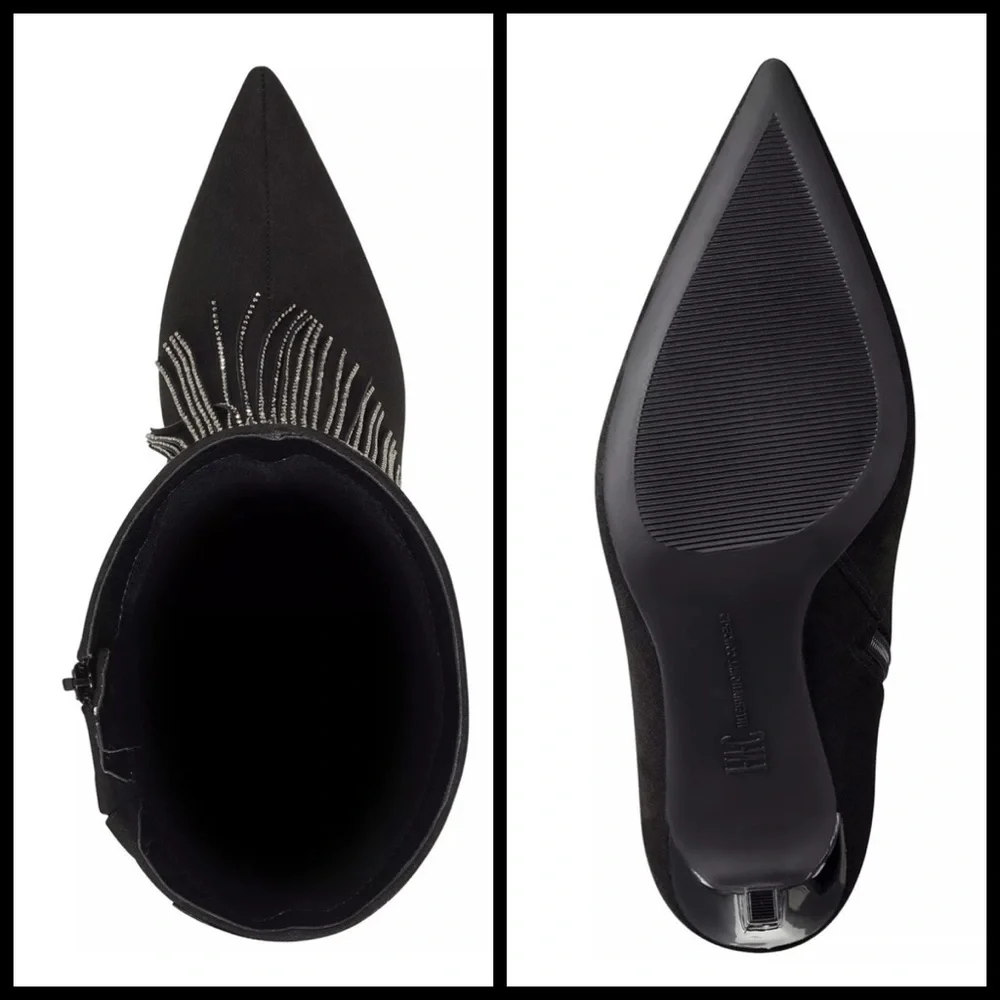 🆕INC Shyn Black Fringe Boots - Picture 2 of 2